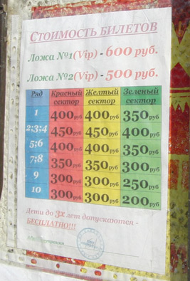 Цены на билеты в цирк